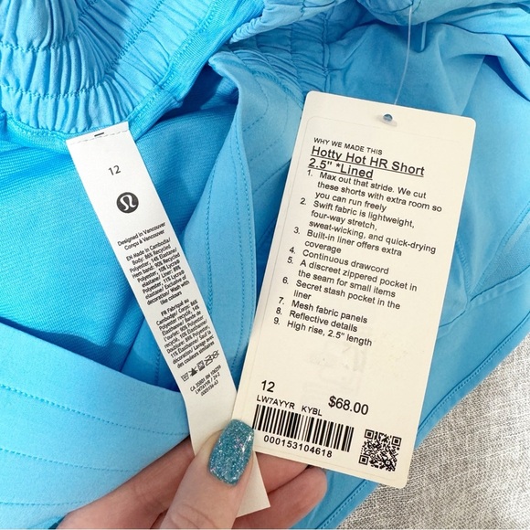 Lululemon Hotty Hot High Rise Athletic Short in Kayak Blue Size 12 NWT - Picture 8 of 8